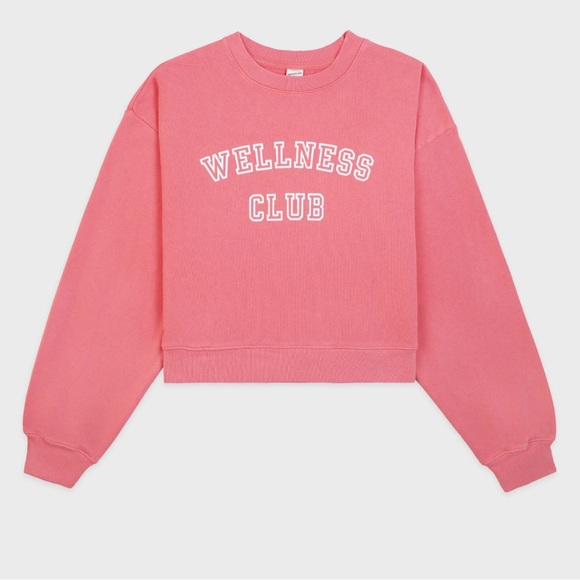 Sporty & Rich Tops - Sporty & Rich Pink Wellness Club pullover Sweatshirt
